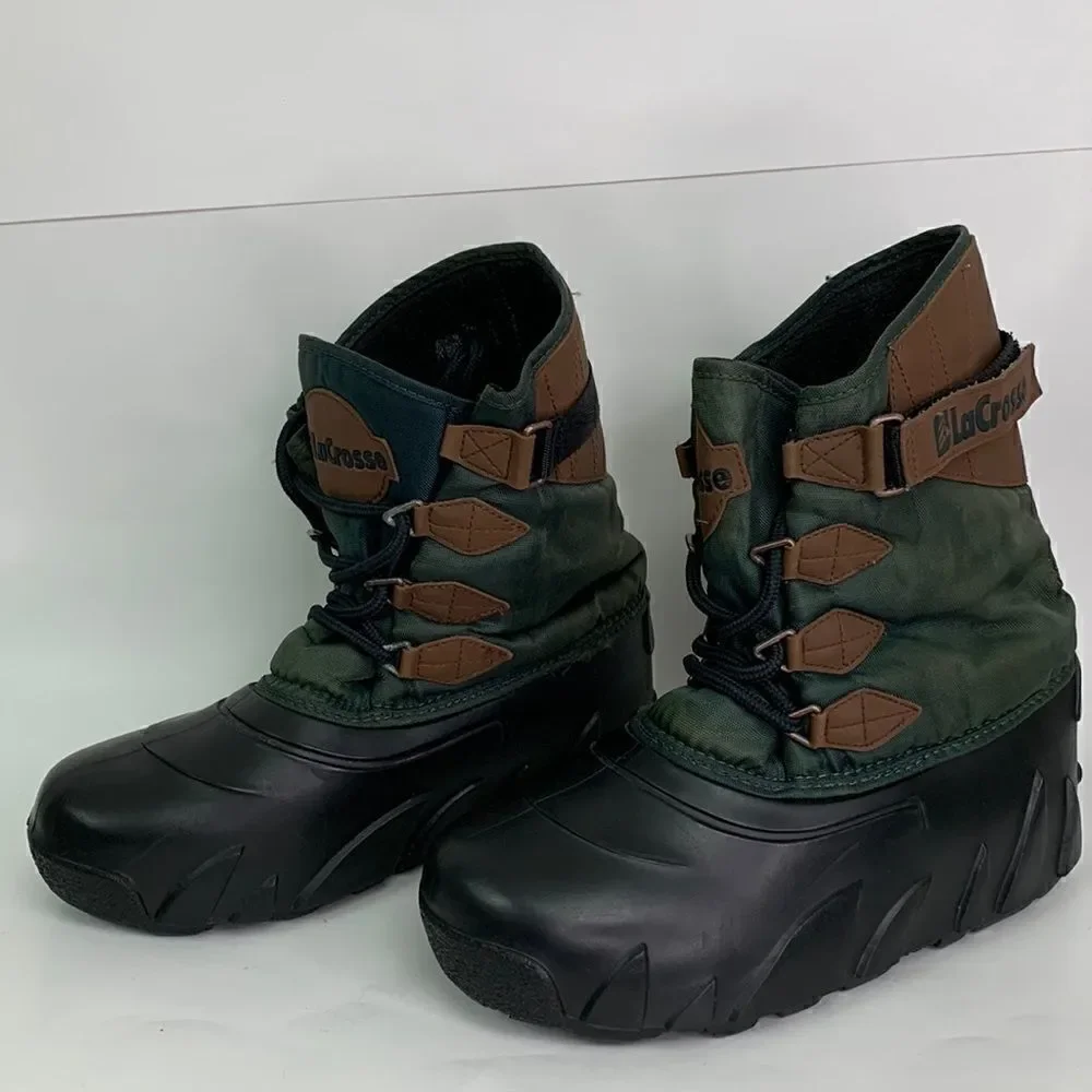 LaCrosse green and black lace up Duck boots